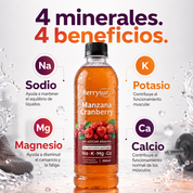 Agua Re-hidratante Cranberry Manzana - Caja 12 unidades 500 ml. + DESPACHO GRATIS