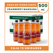 Agua Re-hidratante Cranberry Manzana - Caja 12 unidades 500 ml. + DESPACHO GRATIS