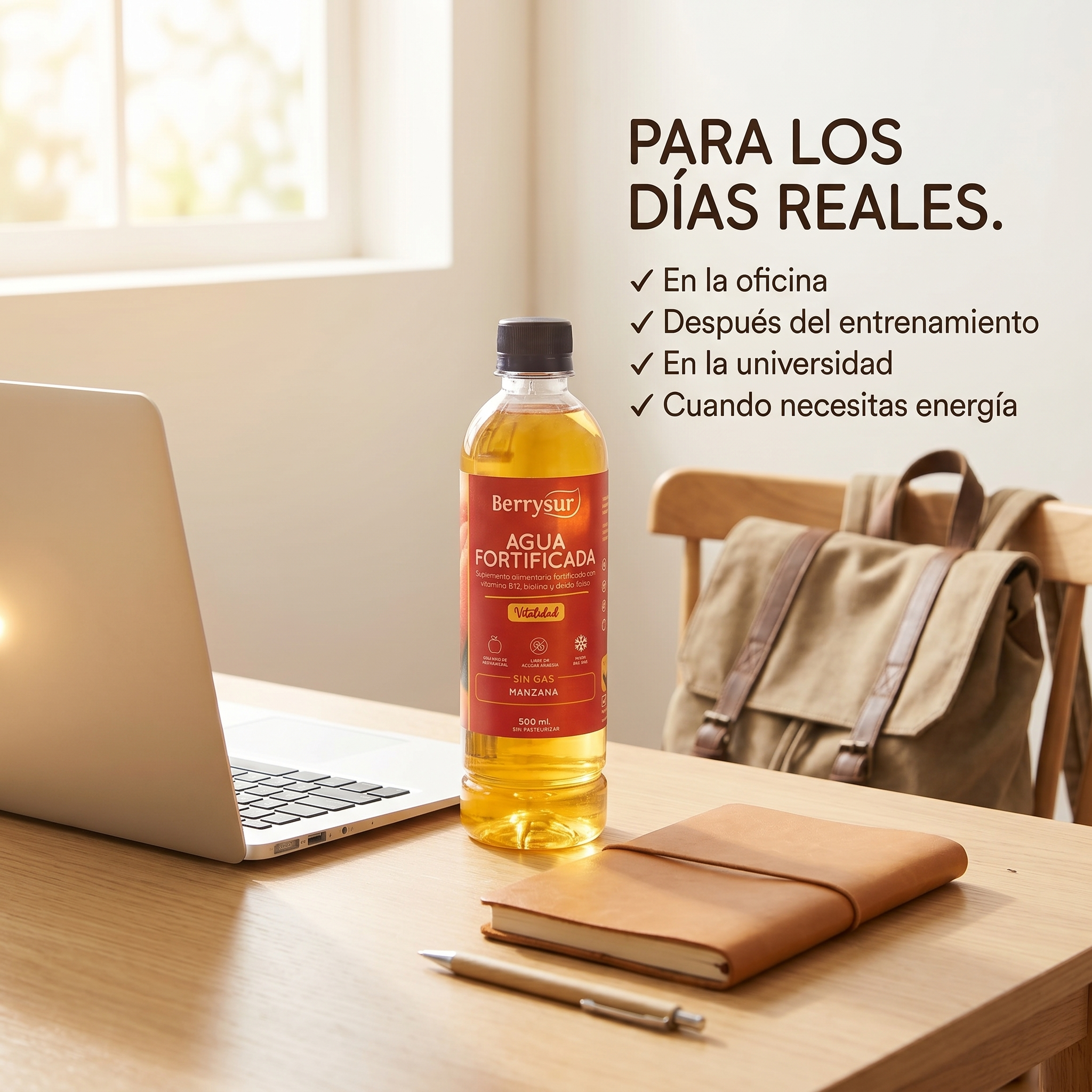 Agua Fortificada Manzana 500 ml. - Pack 12 unidades
