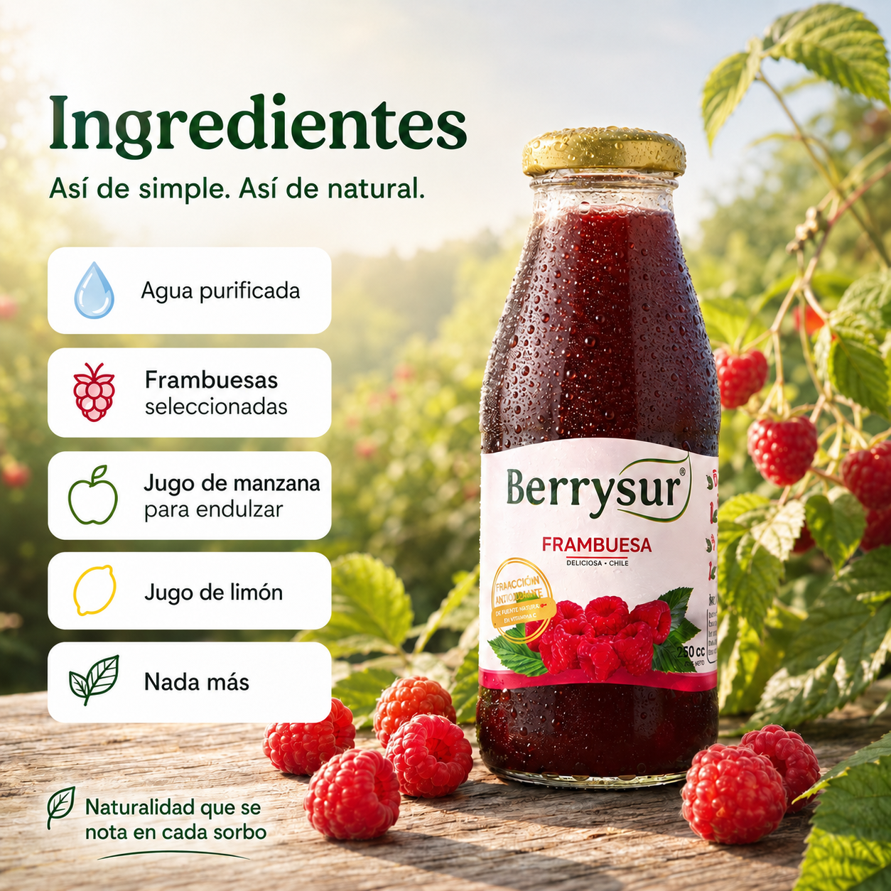 Jugo Frambuesa 250 cc. - Caja 12 unidades