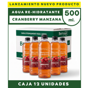 Agua Re-hidratante Cranberry Manzana - Caja 12 unidades 500 ml. + DESPACHO GRATIS