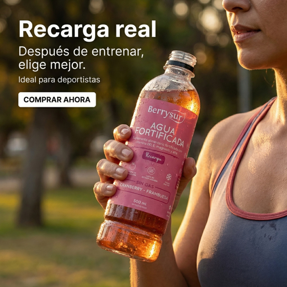 Agua Fortificada Recarga Cranberry Frambuesa 500 ml - Caja 12 unidades