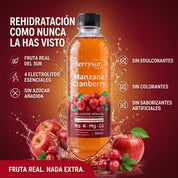 Agua Re-hidratante Cranberry Manzana - Caja 12 unidades 500 ml. + DESPACHO GRATIS