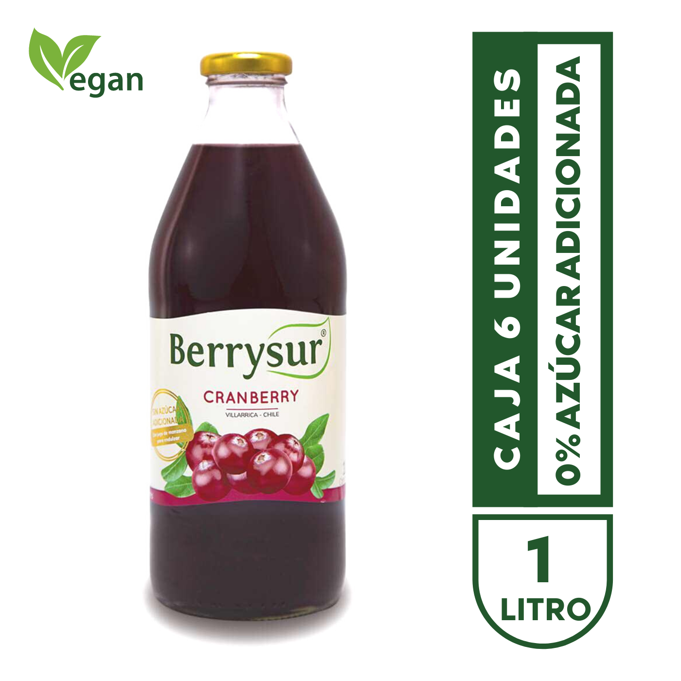 Jugo Cranberry 1 lt. - Caja 6 unidades